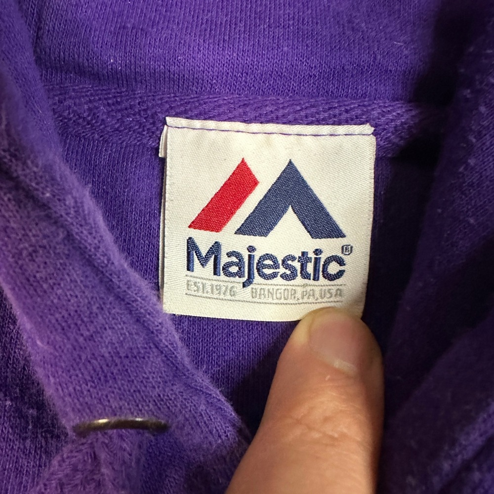 Majestic Minnesota Vikings Hoodie Mens Purple NFL Football Logo Sweatshirt 2XL - Picture 5 of 8